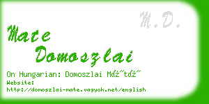 mate domoszlai business card